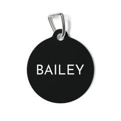 Black Modern Personalized Dog Tag – Custom Name Pet ID Tag