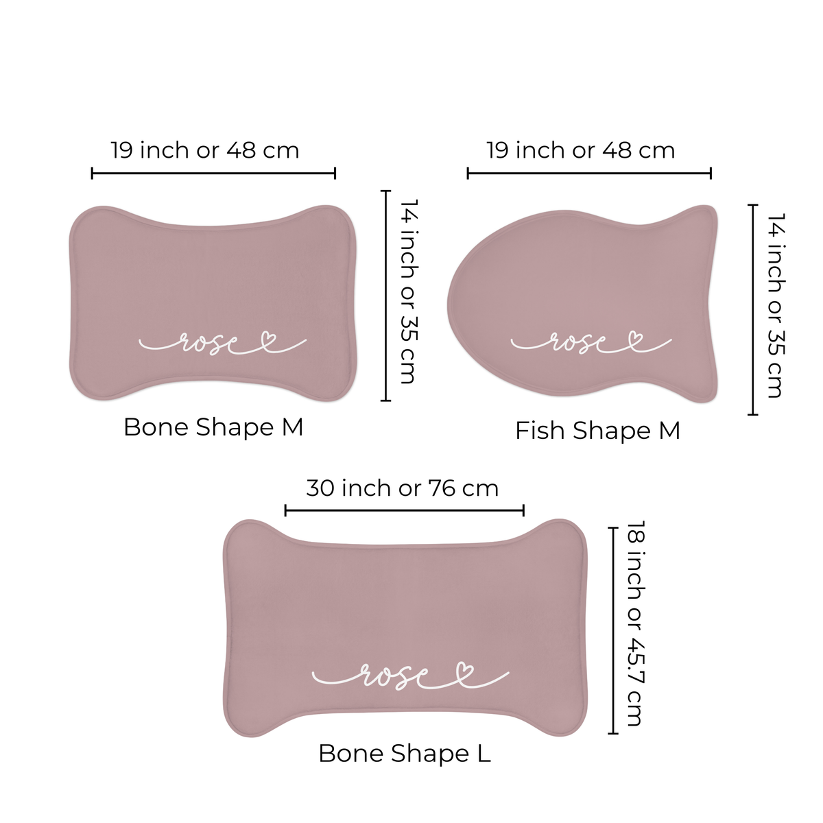 Personalized Dusty Rose Dog Food Mat
