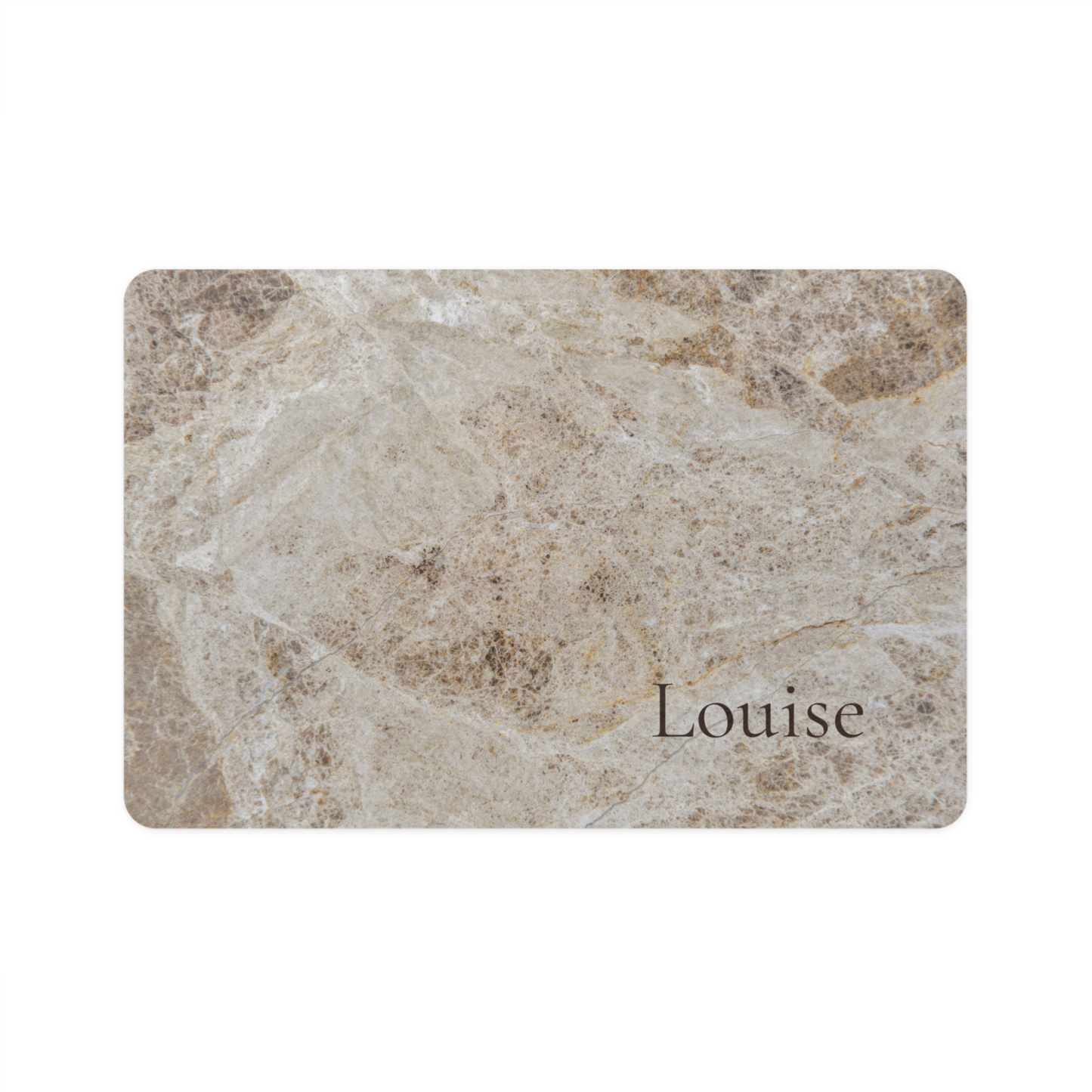 Personalized Gold Marble Dog Food Mat