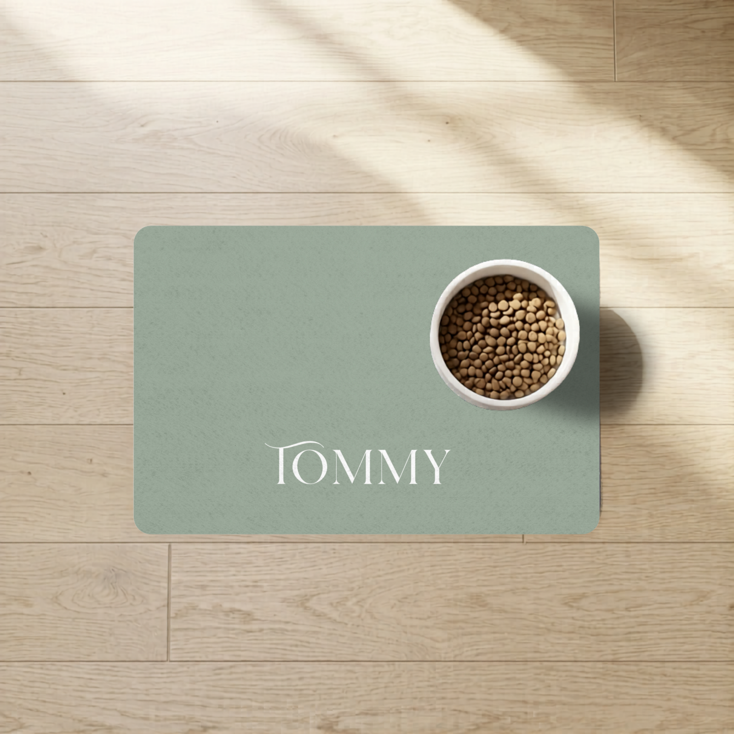 Personalized Midnight Blue Dog Food Mat | Custom Dog Placemat