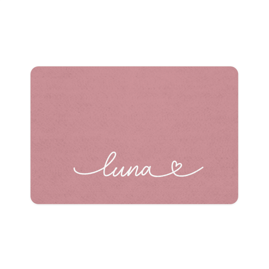 Personalized Pink Dog Food Mat