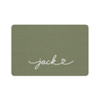 Personalized Olive Green Dog Food Mat