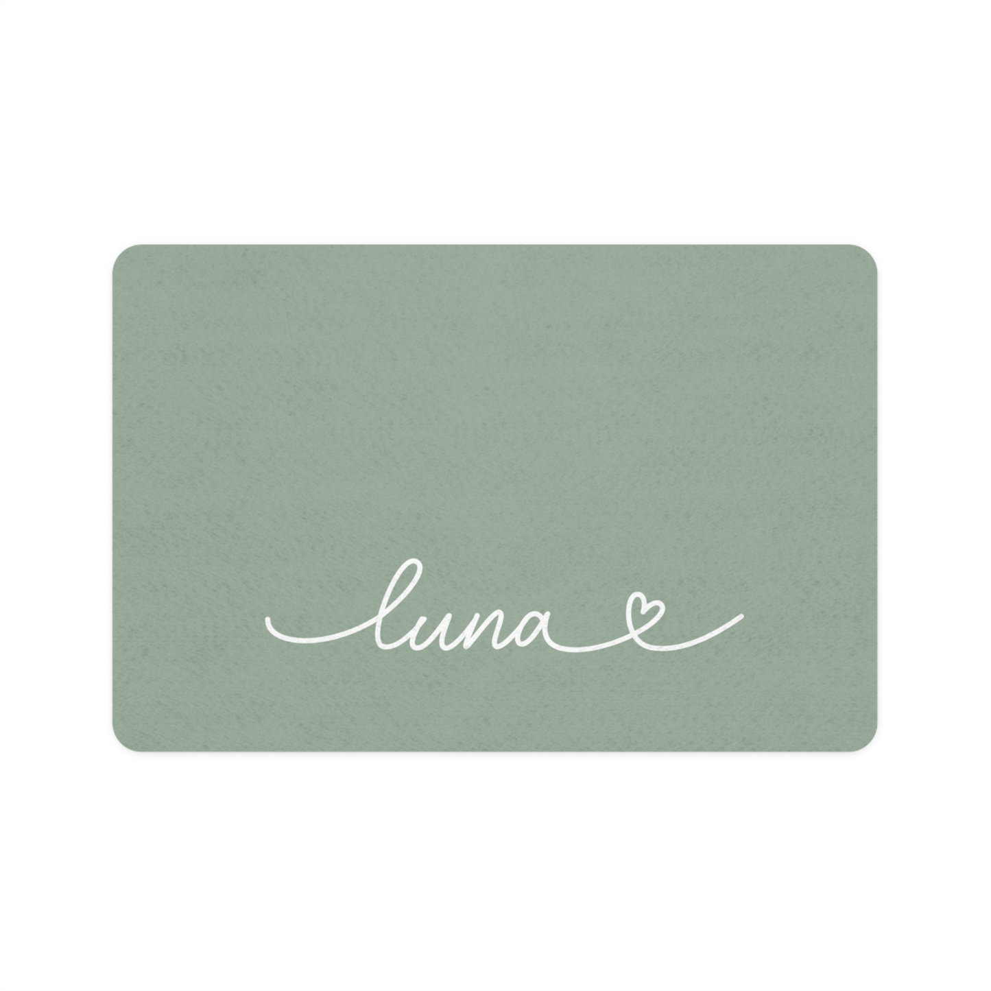 Personalized Sage Green Dog Food Mat