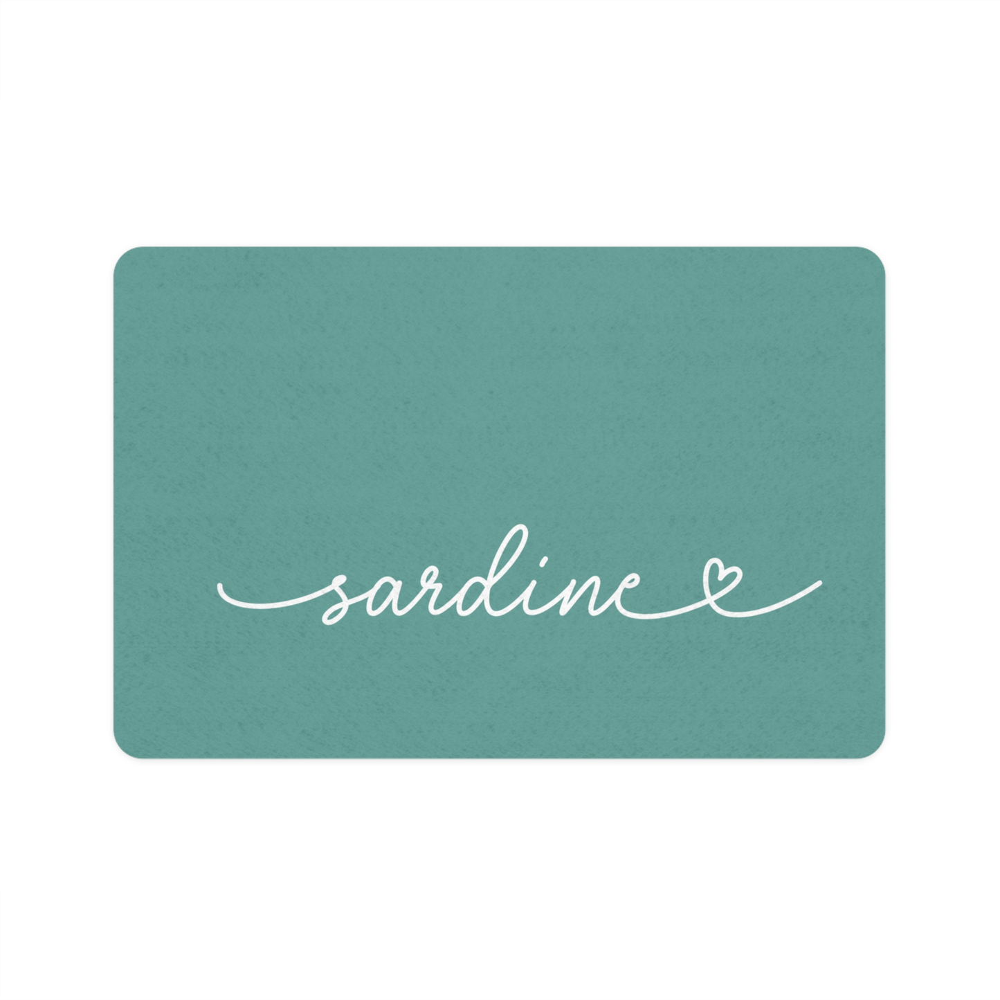 Personalized jade dog food mat - front view