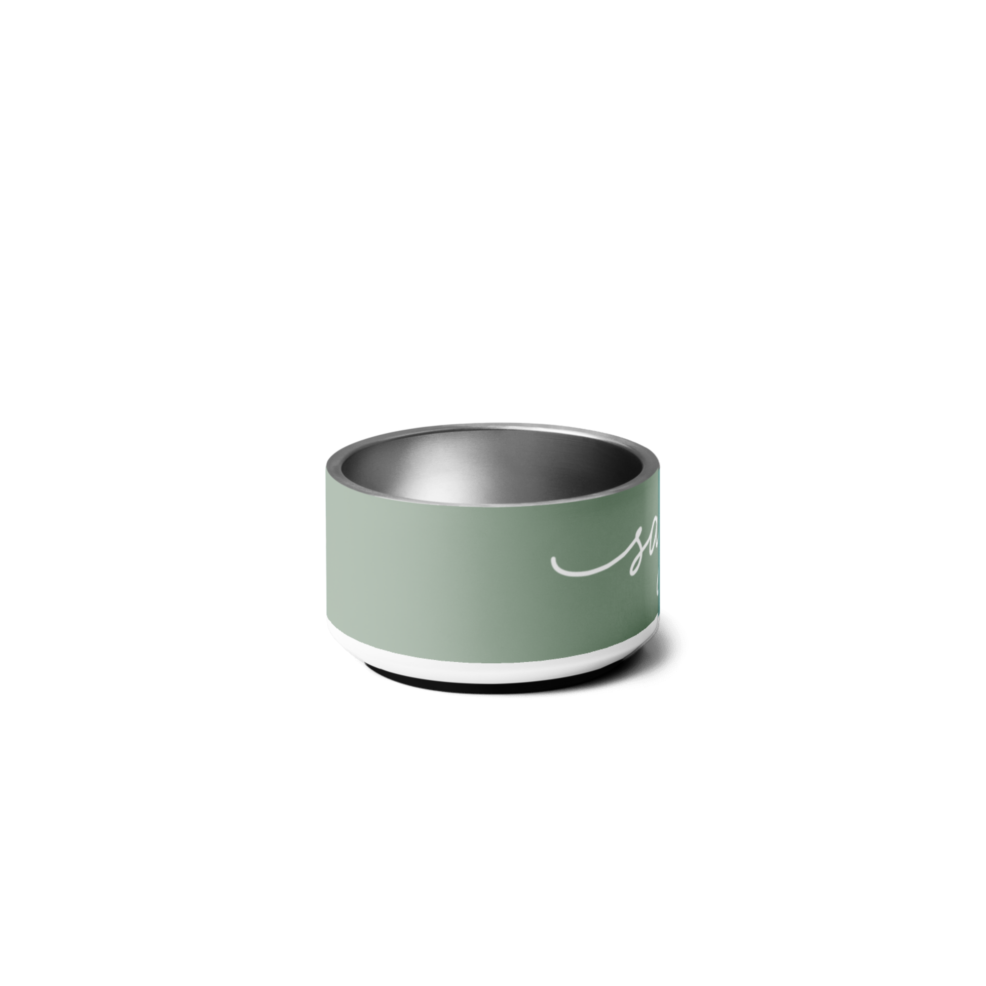 Personalized sage green dog bowl - gift idea