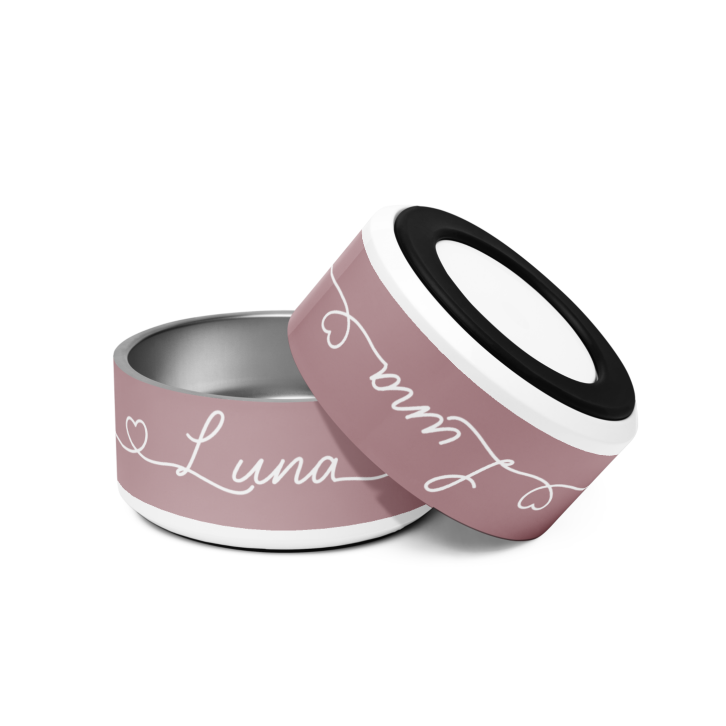 Personalized Pink Dog Bowl