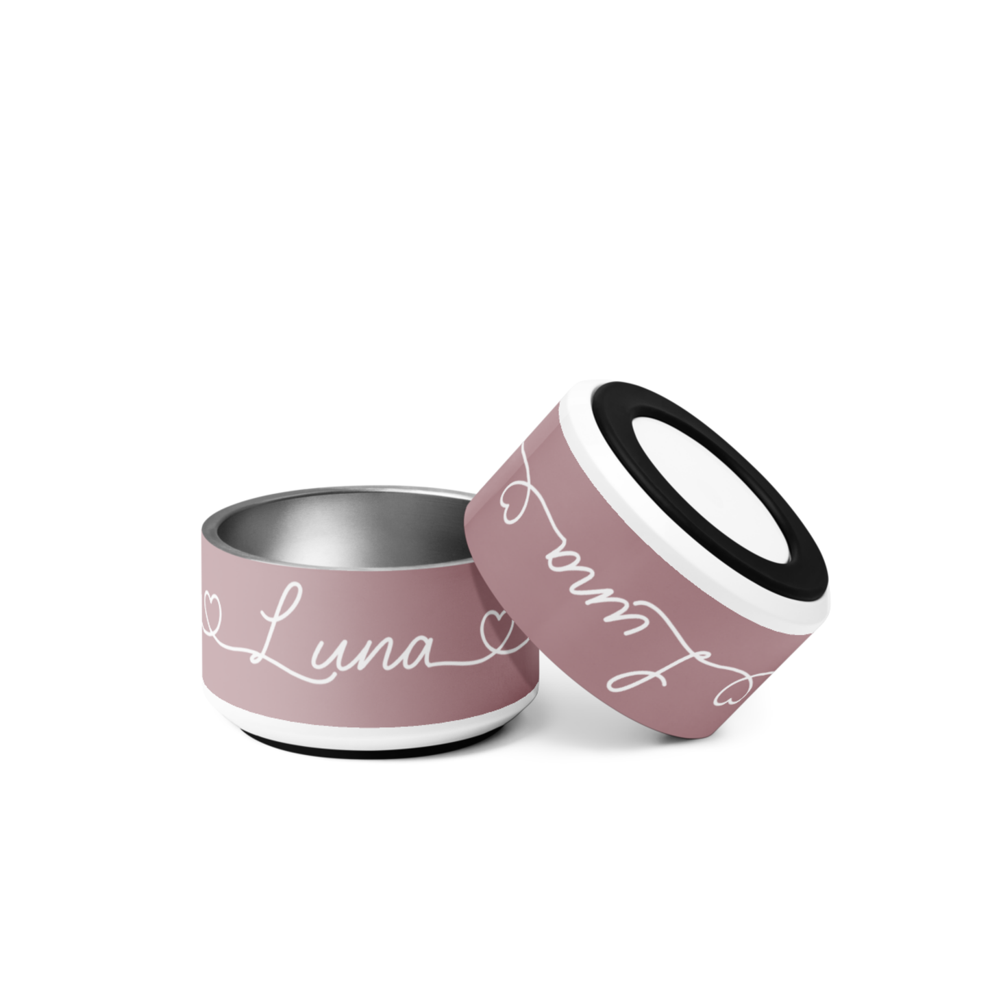 Personalized Pink Dog Bowl