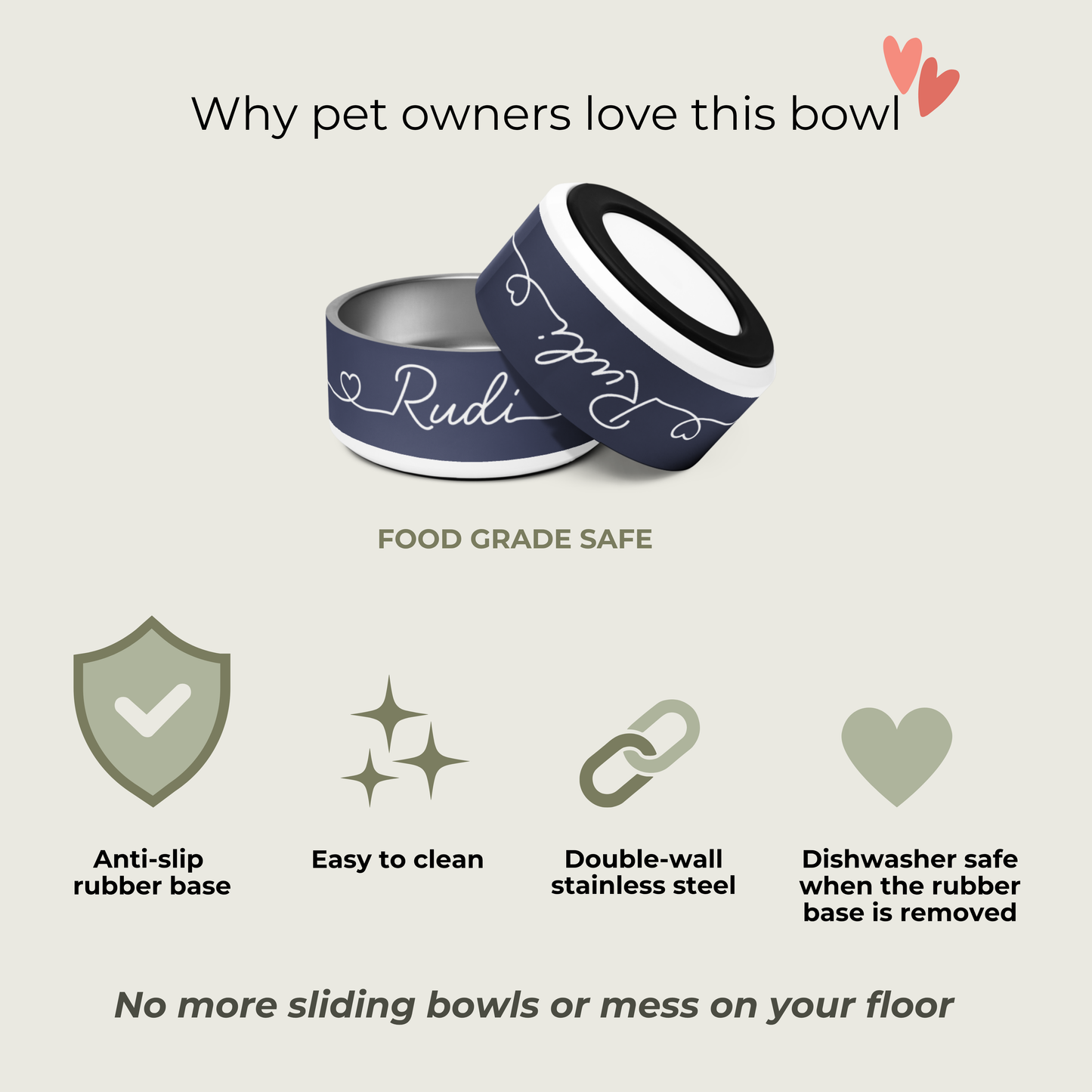 Infosheet about the dog food bowl