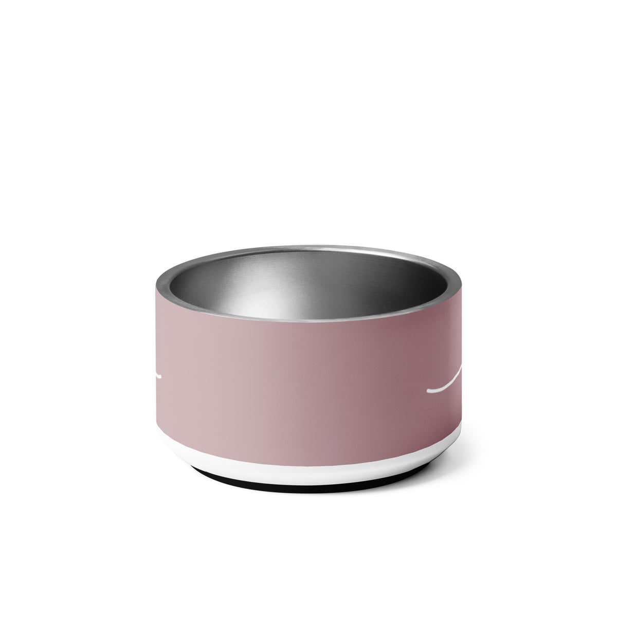 Back of the 18 oz dusty rose personalized dog bowl