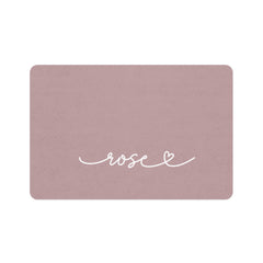 Dusty Rose Personalized Dog Food Mat – Custom Name Pet Bowl Mat