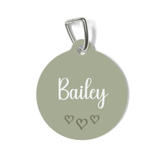 Green Heart Personalized Dog Tag – Custom Name Pet ID Tag