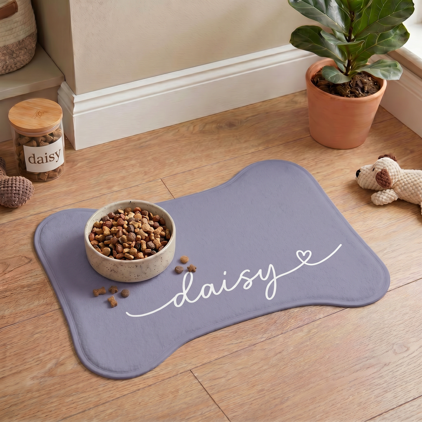 Personalized Berry Blush Dog Food Mat