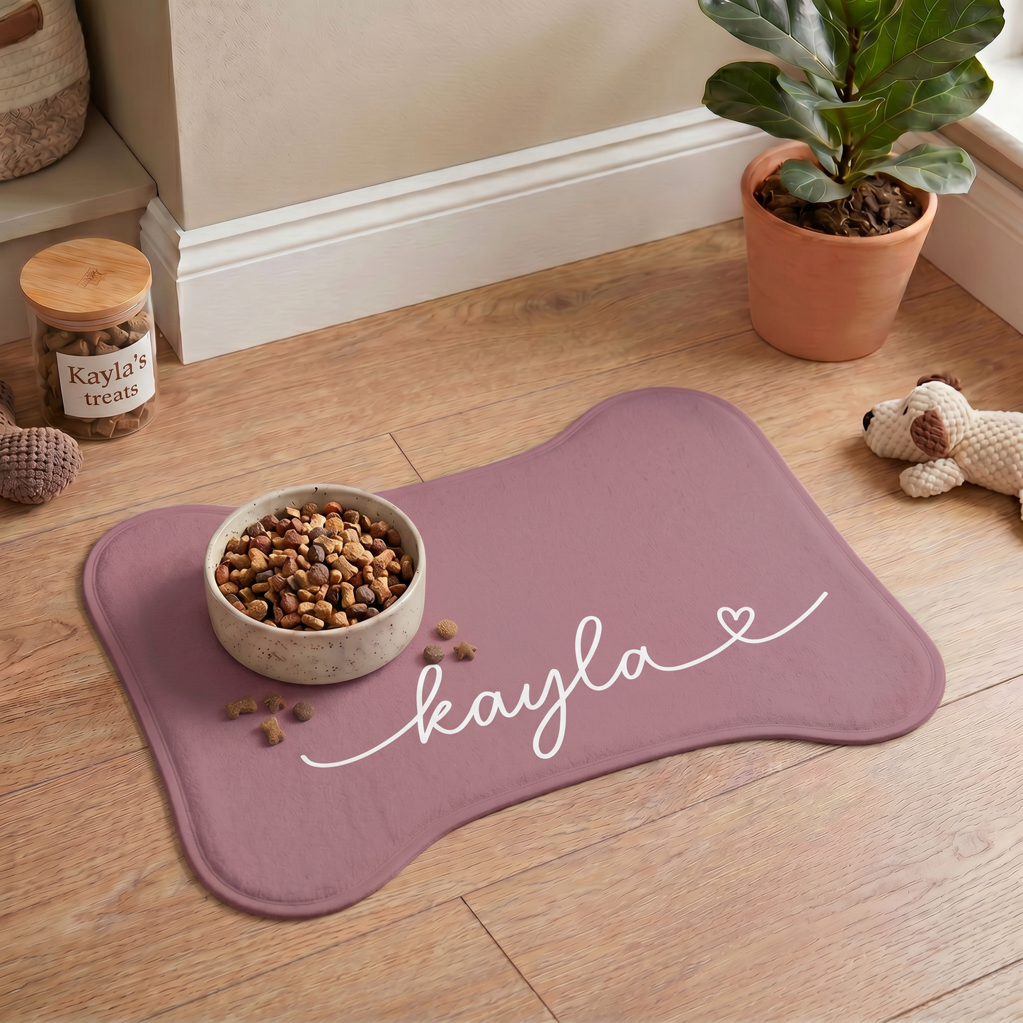 Personalized Berry Dog Food Mat
