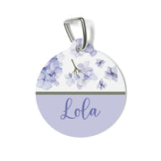 Lavender Hydrangea Personalized Dog Tag – Custom Name Pet ID Tag