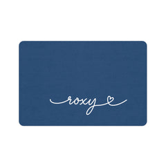 Midnight Blue Personalized Dog Food Mat – Custom Name Pet Bowl Mat