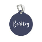 Navy Blue Personalized Dog Tag – Custom Name Pet ID Tag