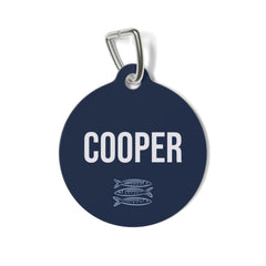 Navy Sardine Personalized Dog Tag – Custom Name Pet ID Tag