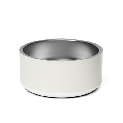 Back of the 32 oz off-white personalized dog bowl