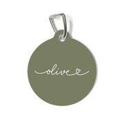 Olive Green Personalized Dog Tag – Custom Name Pet ID Tag