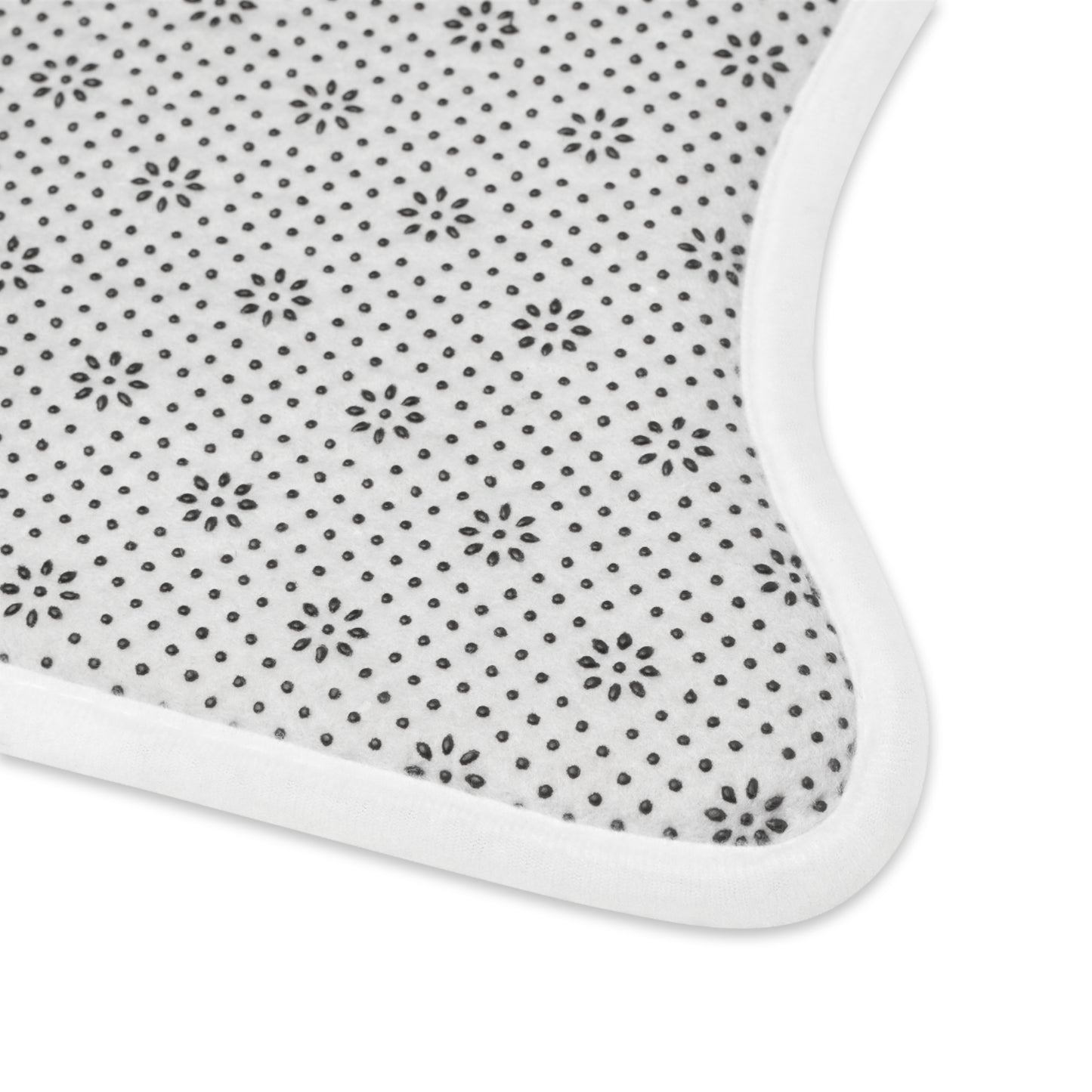 Personalized marigold dog food mat - close-up of the non-slip backing texture