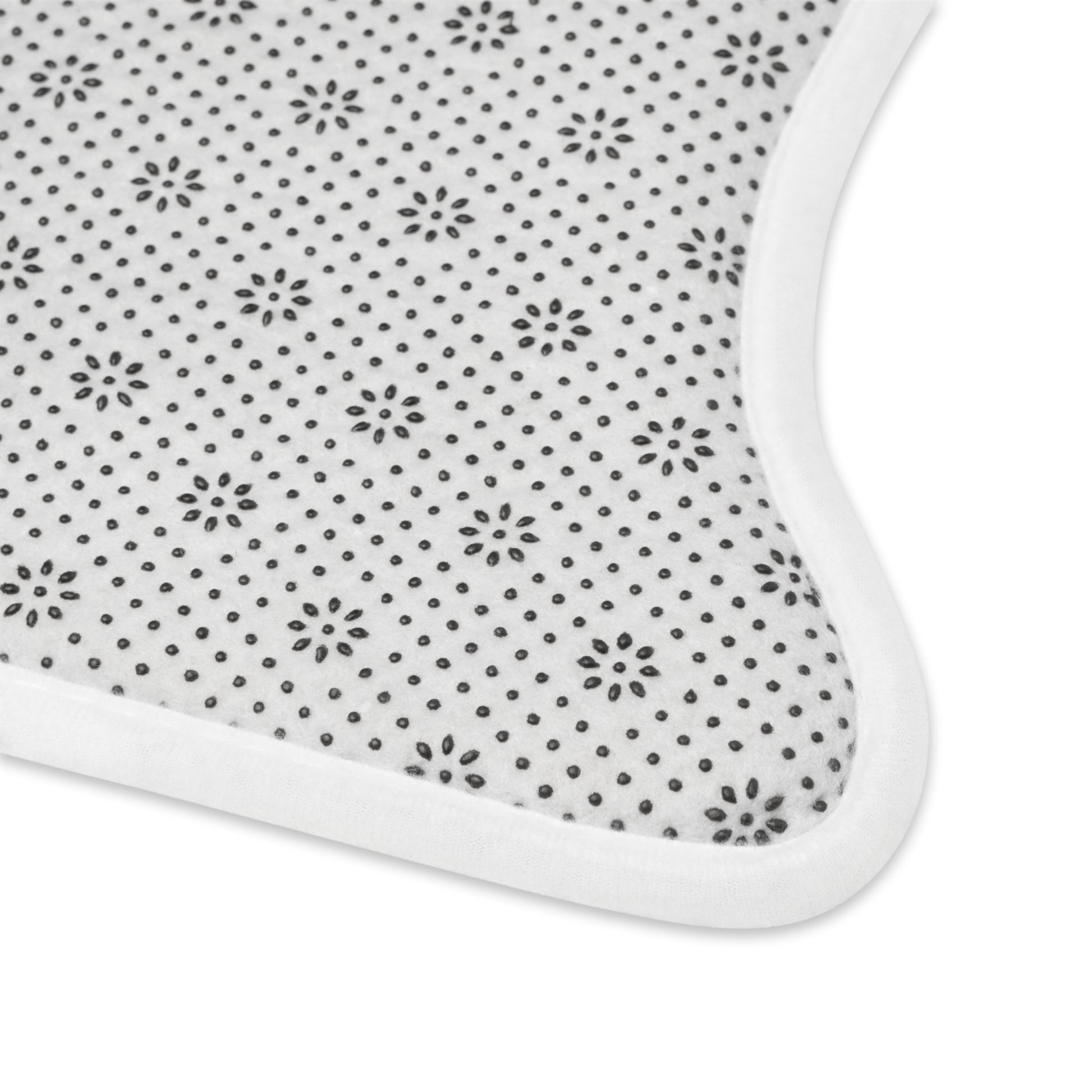 Personalized marigold dog food mat - close-up of the non-slip backing texture