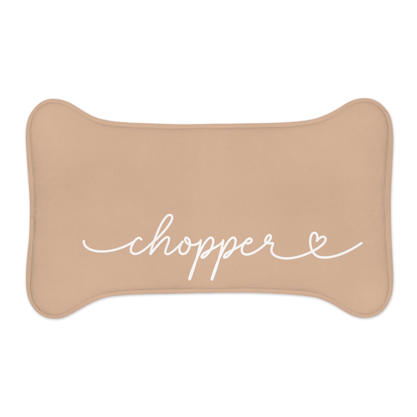 Custom taupe dog feeding mat – non-slip backing detail