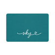 Personalized Teal Dog Food Mat | Custom Dog Placemat