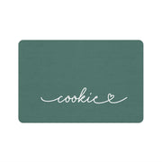 Pine Green Personalized Dog Food Mat – Custom Name Pet Bowl Mat