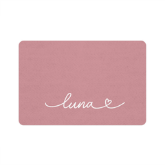 Pink Personalized Dog Food Mat – Custom Name Pet Bowl Mat