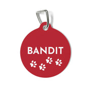 Red Paw Print Personalized Dog Tag – Custom Name Pet ID Tag