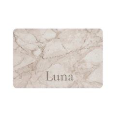 White Marble Personalized Dog Food Mat – Custom Name Pet Bowl Mat